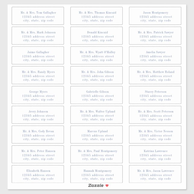 CAPE COD Coastal Blue Guest Address Labels (Blatt)