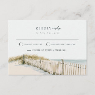 Cape Cod Dune Coast Hochzeit Rückantwortkarte per Begleitkarte