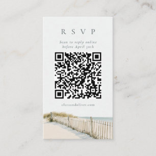 Cape Cod Golden Gras Serif QR Code RSVP Karte
