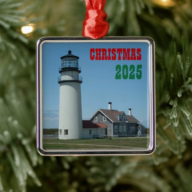 Cape Cod, Highland Lighthouse Ornament Aus Metall (Baum)