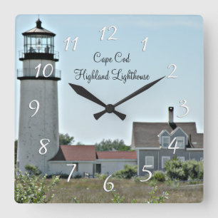 Cape Cod Highland Lighthouse Quadratische Wanduhr