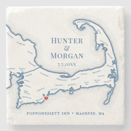 Cape Cod Hochzeit in Urlaubsort Gift Steinuntersetzer