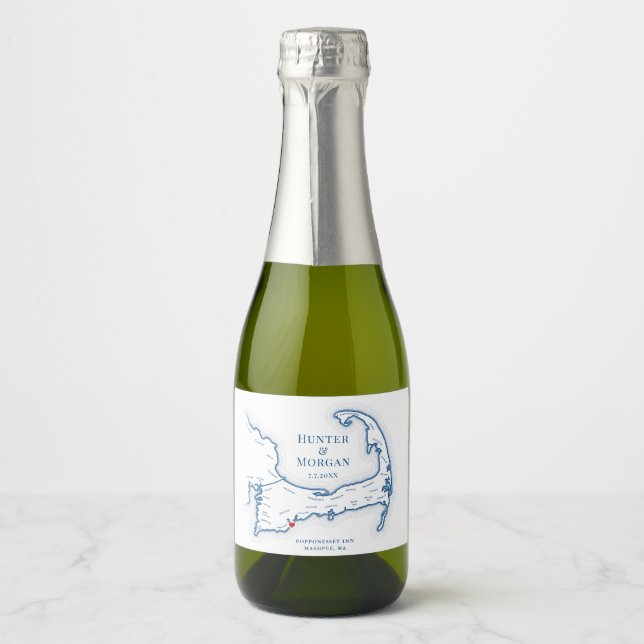 Cape Cod Hochzeit in Urlaubsort Mini Flasche (Vorderseite)