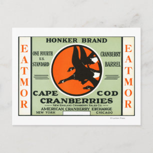 Cape Cod Honker Eatmor Cranberries Markenzeichen Postkarte