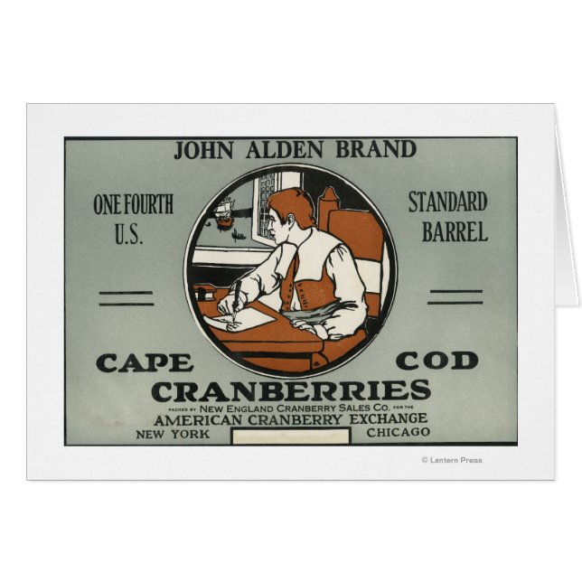 Cape Cod John Alden Marque Cranberry Étiquette (Devant horizontal)