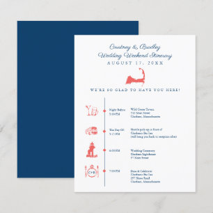 Cape Cod Karte Hochzeitsempfang Zeitplan Zeitablau