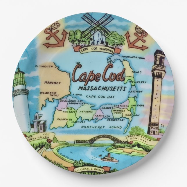Cape Cod Landmark-Papierteller Pappteller (Vorderseite)