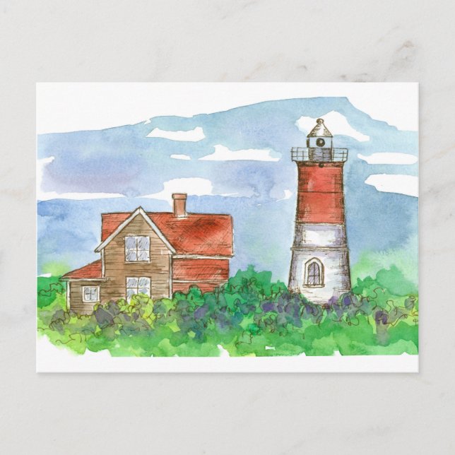 Cape Cod Lighthouse Sketch Postkarte (Vorderseite)