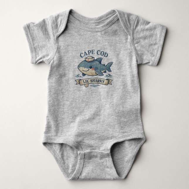 Cape Cod Lil' Sharky Baby Bodysuit Strampler (Vorderseite)