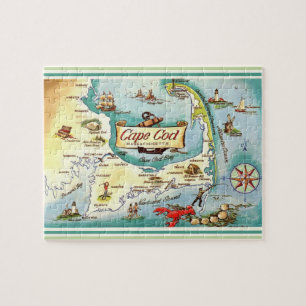 Cape Cod MA Vintage-Kartenpuzzle