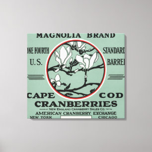 Cape Cod Magnolia Marke Cranberry Label Leinwanddruck