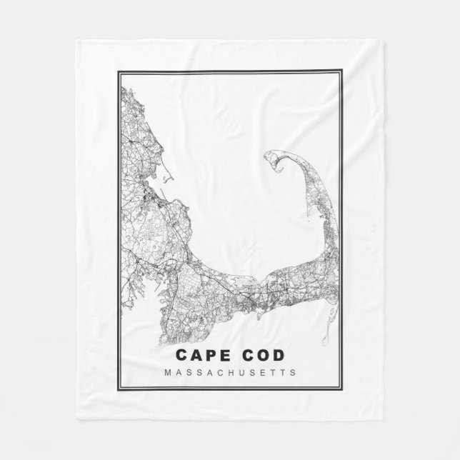 Cape Cod Map Fleecedecke (Vorderseite)