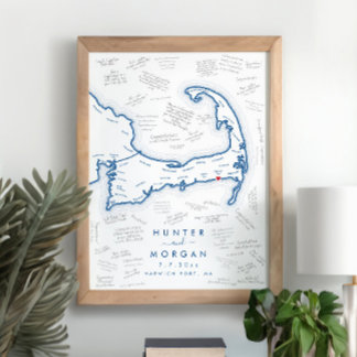 Cape Cod Mariage Moderne Poster du livre d'or
