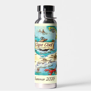 Cape Cod Mass Karte Individuelle Wasserflasche Trinkflasche