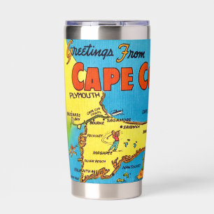 Cape Cod Mass Karte Isolierter Becher