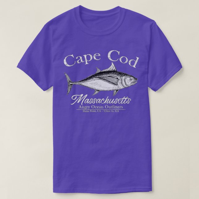 Cape Cod Massachusetts Angeln una Fisch T-Shirt (Design vorne)