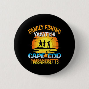 Cape Cod Massachusetts Familien-Angelfreizeit Sonn Button