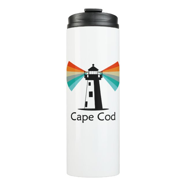 Cape Cod Massachusetts Leuchtturm Regenbogen Thermosbecher (Vorderseite)