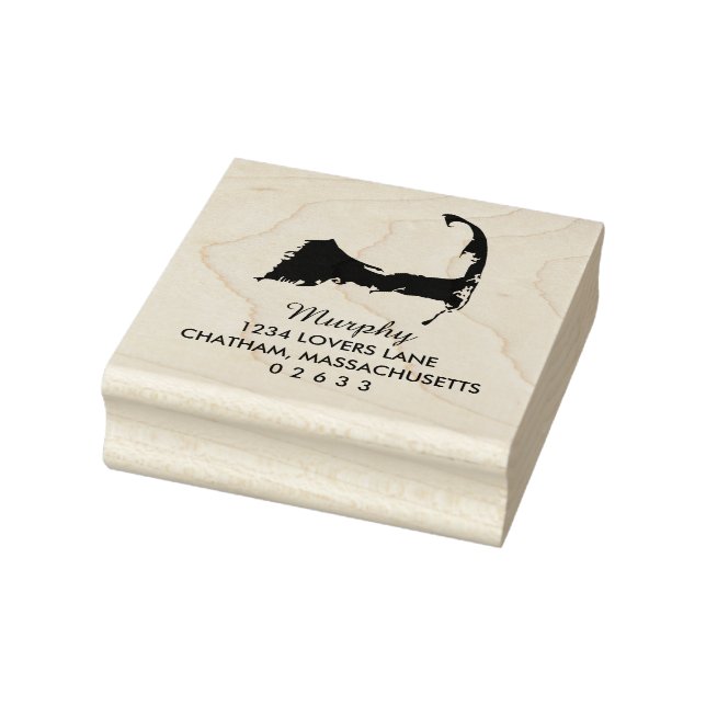 Cape Cod Massachusetts Map Wedding Gummistempel (Stempel)