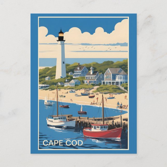 Cape Cod Massachusetts Postkarte (Vorderseite)