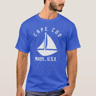 Cape Cod Massachusetts Segelboot Weißer Text T-Shirt