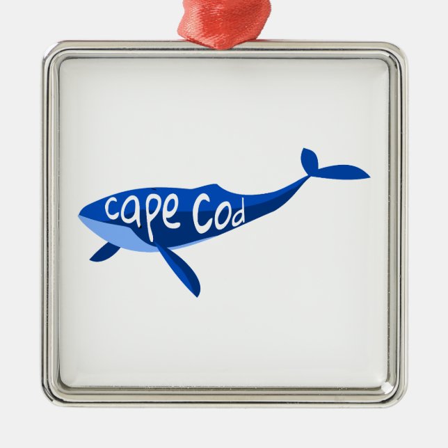 Cape Cod Massachusetts Whale Ornament Aus Metall (Vorne)