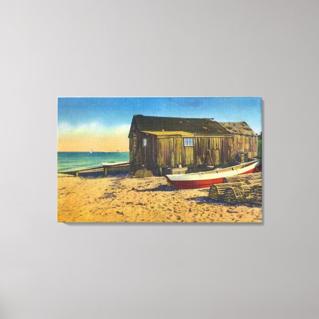 Cape Cod, MassachusettsAussicht auf einen Hummerha Leinwanddruck (Vorderseite)