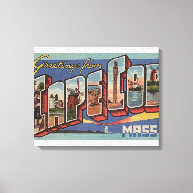 Cape Cod, MassachusettsGroße Buchstabenszenen Leinwanddruck (Vorderseite)