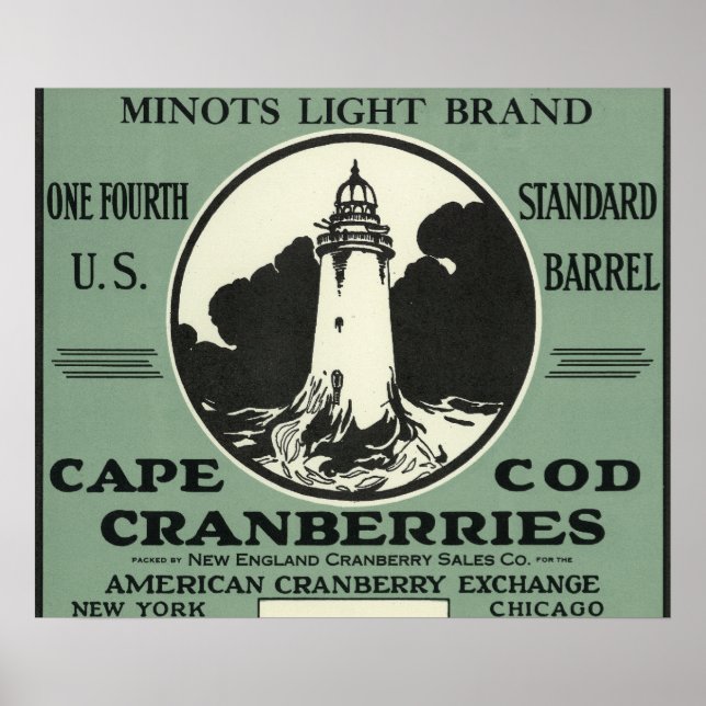 Cape Cod Minots Light Brand Cranberry Label Poster (Vorne)