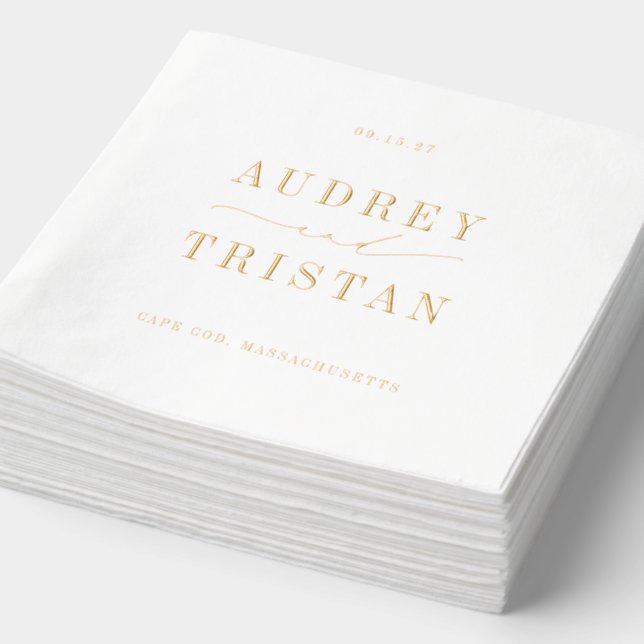 CAPE COD Moderne Minimalistische Hochzeit Servietten Mit Folie (Ausschnitt)