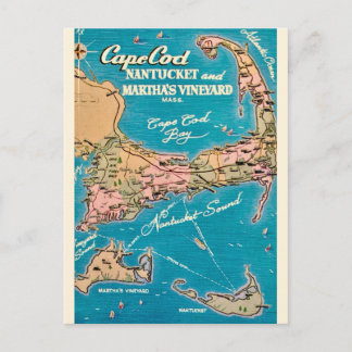 Cape Cod Nantucket & Martha's Vineyard Postkarte