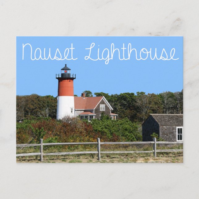 Cape Cod, Nauset Lighthouse, Eastham, MA Post Card Postkarte (Vorderseite)