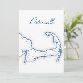 Cape Cod Osterville Karte Hochzeitstisch Namenskar
