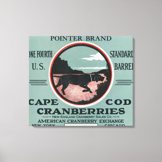 Cape Cod Pointer Markenbezeichnungen Cranberry Lab Leinwanddruck (Vorderseite)