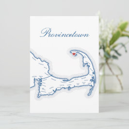 Cape Cod Provincetown Karte Hochzeit Tisch Namensk