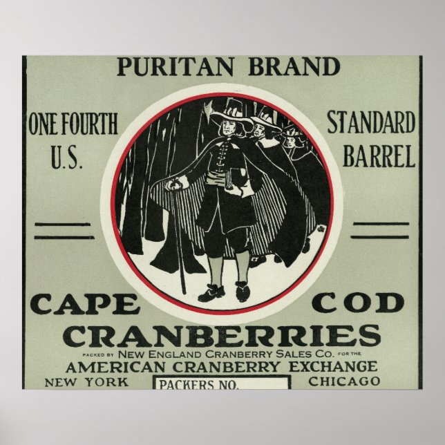Cape Cod Puritan Brand Cranberry Label Poster (Vorne)
