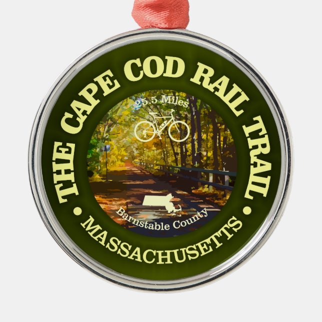 Cape Cod Rail Trail (radfahren c) Ornament Aus Metall (Vorne)