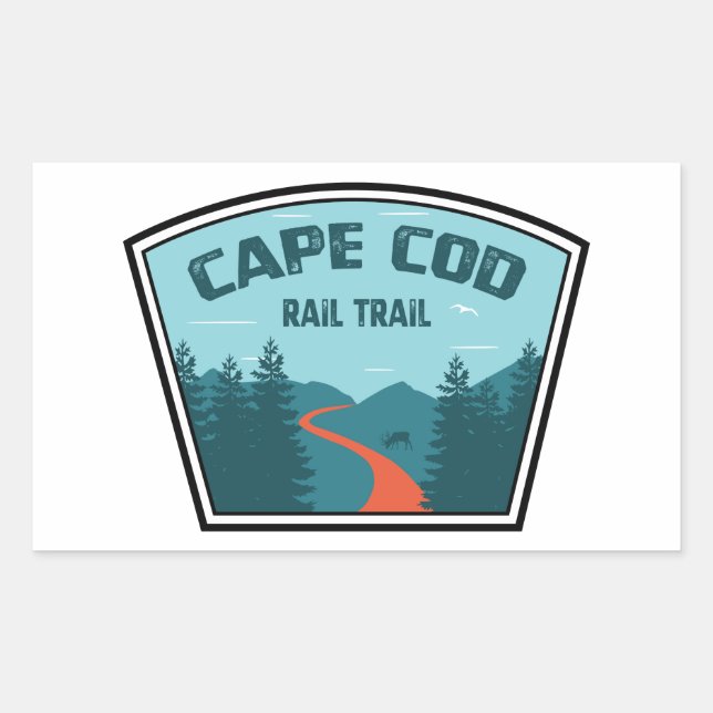 Cape Cod Rail Trail Rechteckiger Aufkleber (Vorderseite)