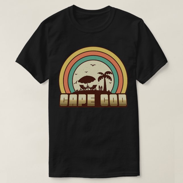 Cape Cod Retro Sunset Style T-Shirt (Design vorne)
