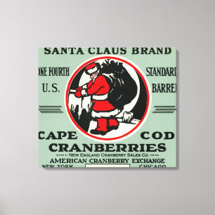 Cape Cod Santa Claus Marke Cranberry Label Leinwanddruck