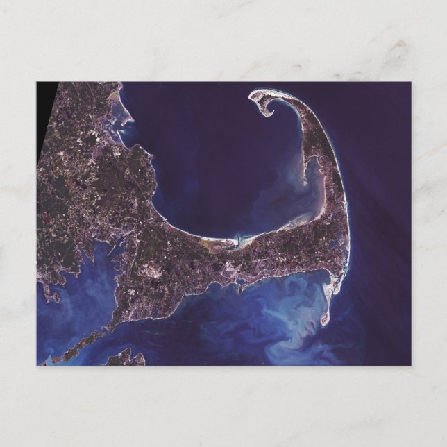 Cape Cod Satellite Foto Postkarte (Vorderseite)