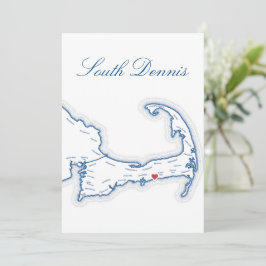 Cape Cod South Dennis Karte Hochzeit Tisch Namensk