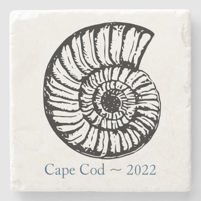 Cape Cod Souvenir Untersetzer - Ammonit Muschel (Vorderseite)