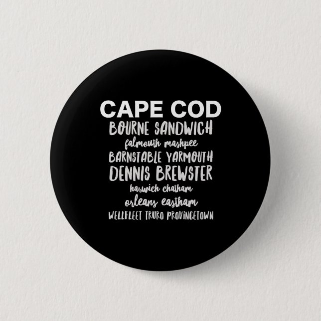 Cape Cod-Städte Provincetown Rnstable Bourne Denni Button (Vorderseite)