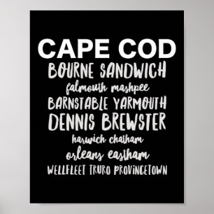 Cape Cod Städte Provincetown Rnstable Bourne Denni Poster