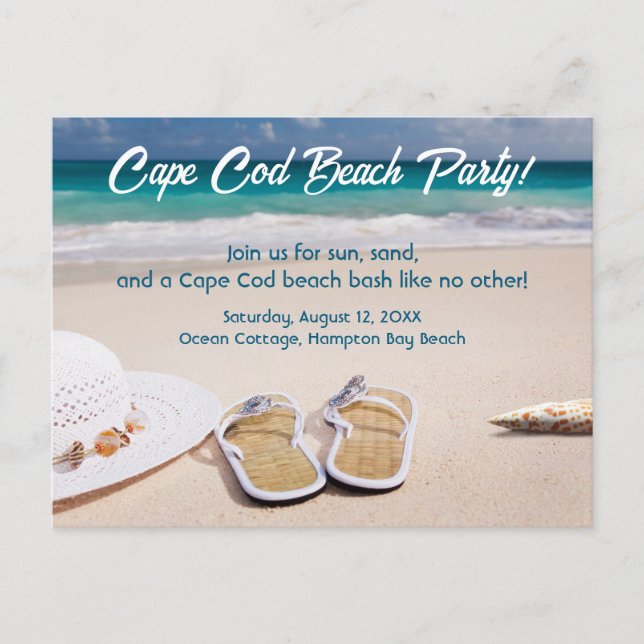 Cape Cod Strandparty! Feiertagspostkarte (Vorderseite)