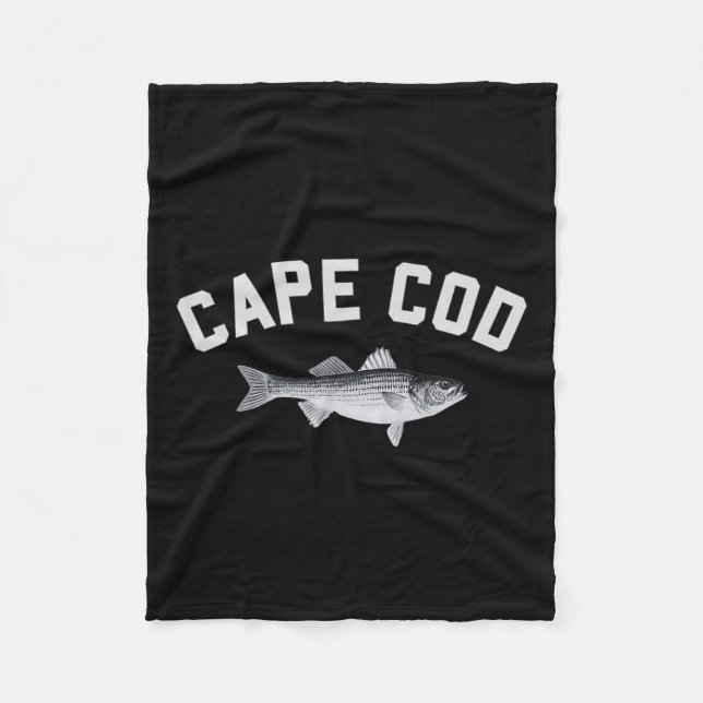 Cape Cod Striper Stripe B Fun Fishing Design Fleecedecke (Vorderseite)