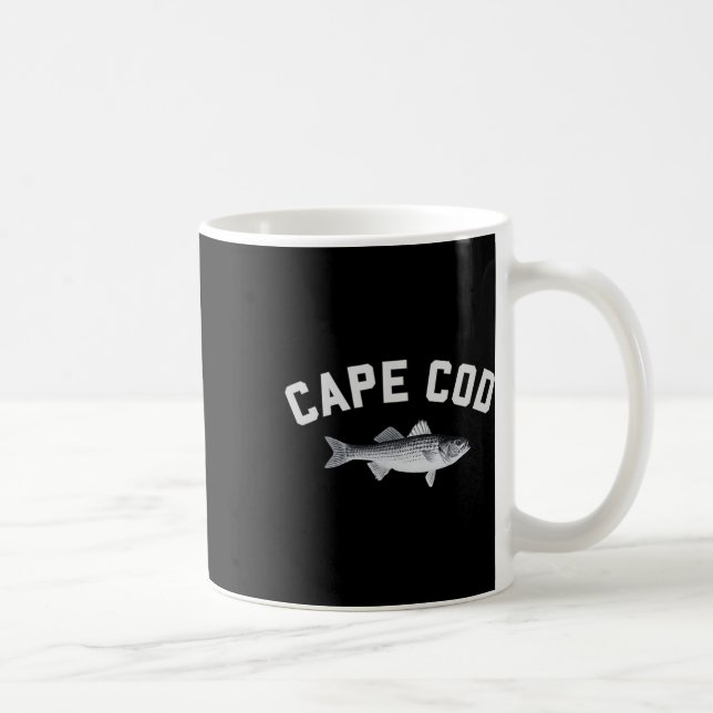 Cape Cod Striper Stripe B Fun Fishing Design Kaffeetasse (Rechts)