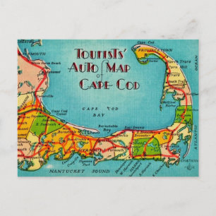 Cape Cod Touristen-Postkarte Postkarte