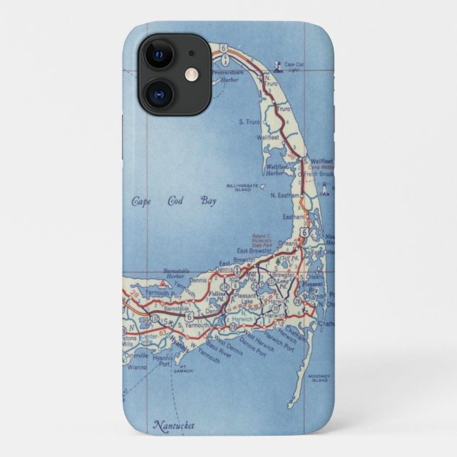 Cape Cod Vintage Karte Case-Mate iPhone Hülle (Rückseite)